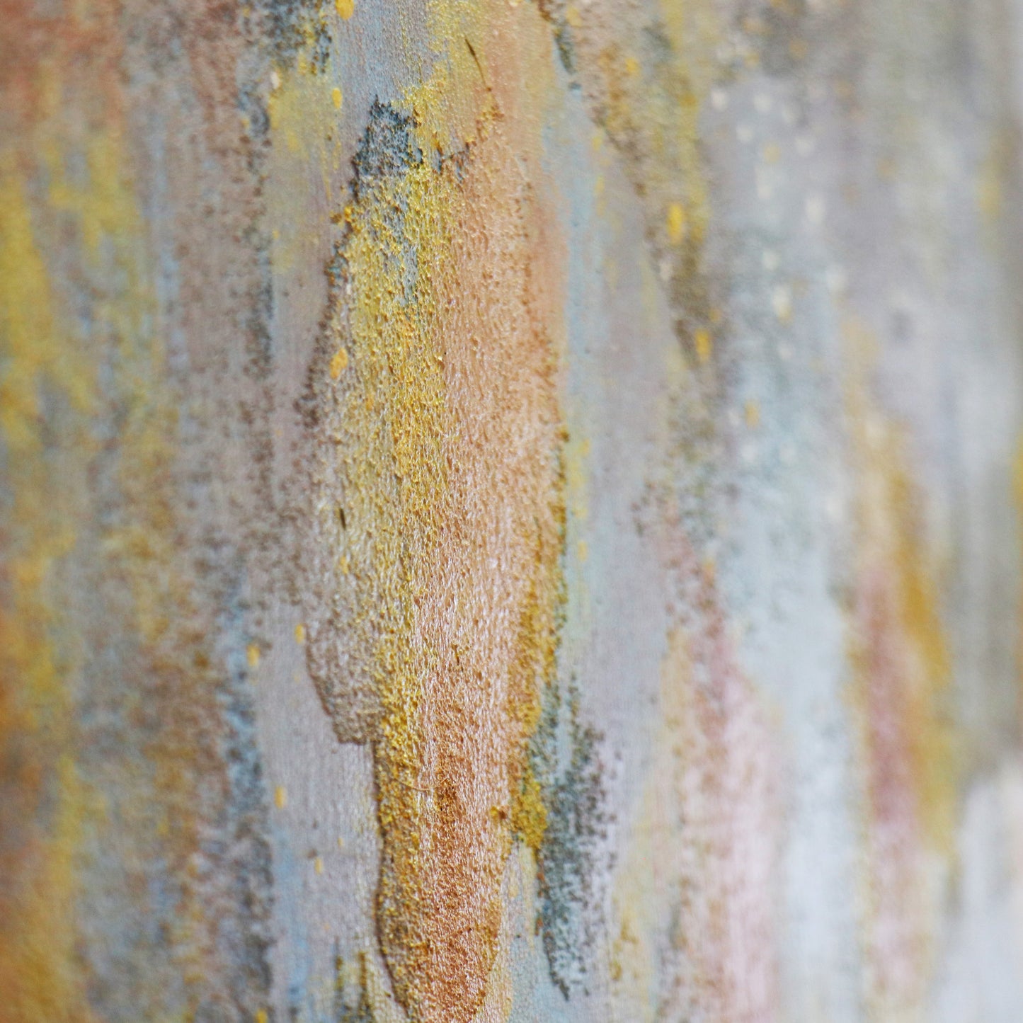 Prism — Hand-Painted Abstract Oil Painting on Canvas, Blue & Beige with Gold Accents