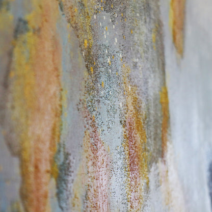 Prism — Hand-Painted Abstract Oil Painting on Canvas, Blue & Beige with Gold Accents
