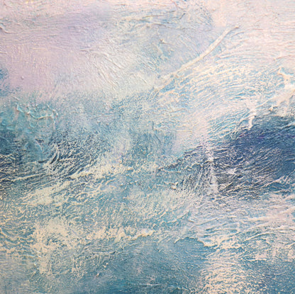 Celestial — Hand-Painted Blue Abstract Oil Painting on Canvas