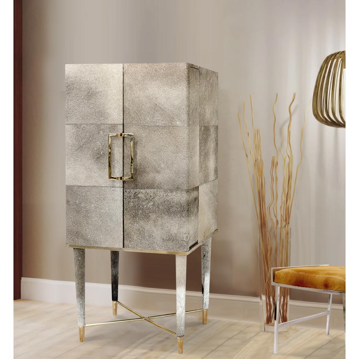 Safari Cowhide Bar Cabinet