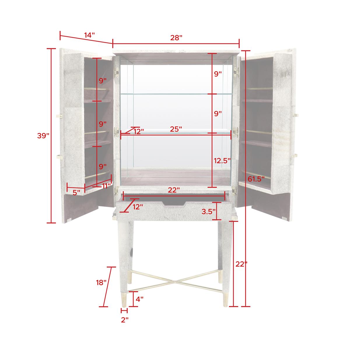 Safari Cowhide Bar Cabinet
