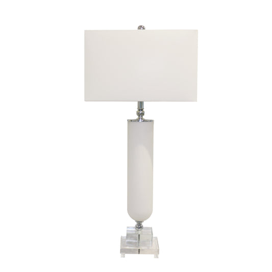 Frosted Glass & Lucite Pedestal Table Lamp