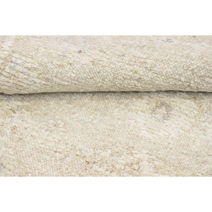 Oushak Hand-Knotted Beige Wool Area Rug