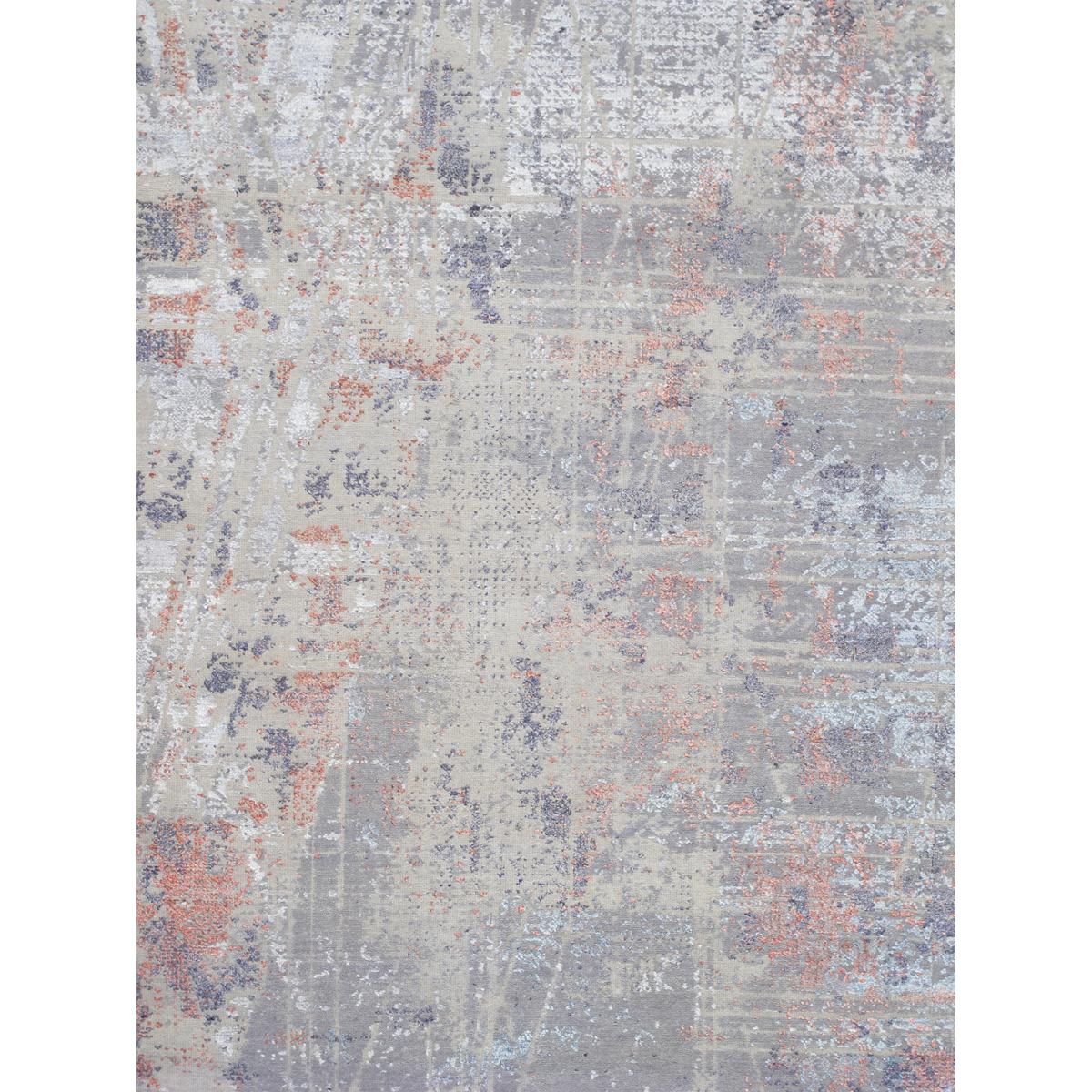 Modern Hand-Knotted Bamboo Silk & Wool Area Rug