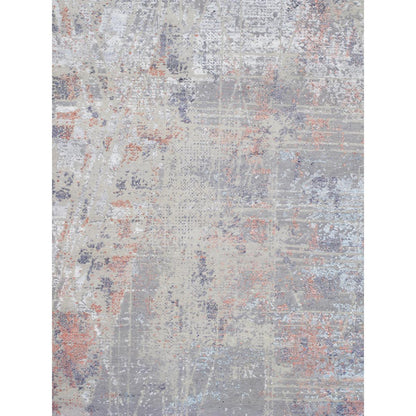 Modern Hand-Knotted Bamboo Silk & Wool Area Rug