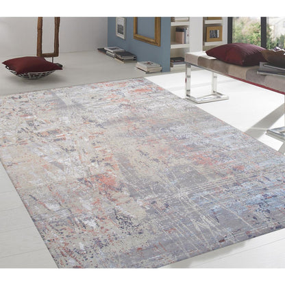 Modern Hand-Knotted Bamboo Silk & Wool Area Rug