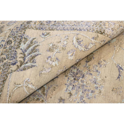 Transitional Hand-Knotted Bamboo Silk & Wool Area Rug