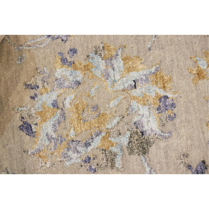 Transitional Hand-Knotted Bamboo Silk & Wool Area Rug