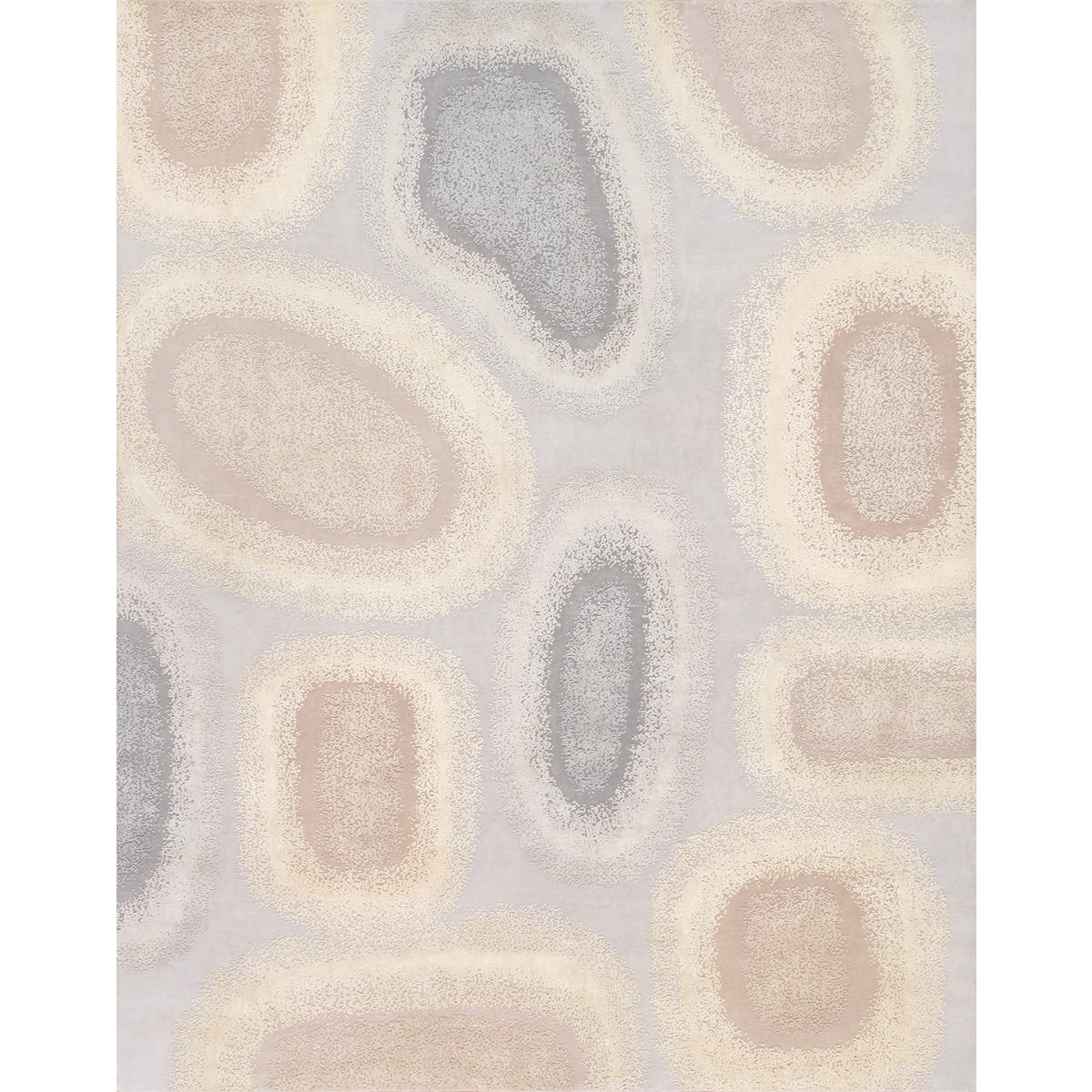 Modern Hand-Knotted Silk & Wool Area Rug