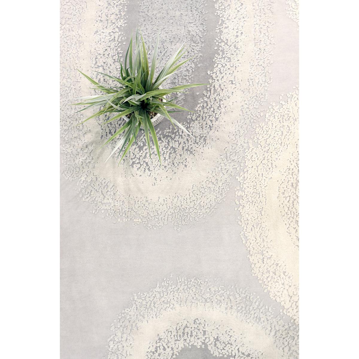 Modern Hand-Knotted Silk & Wool Area Rug
