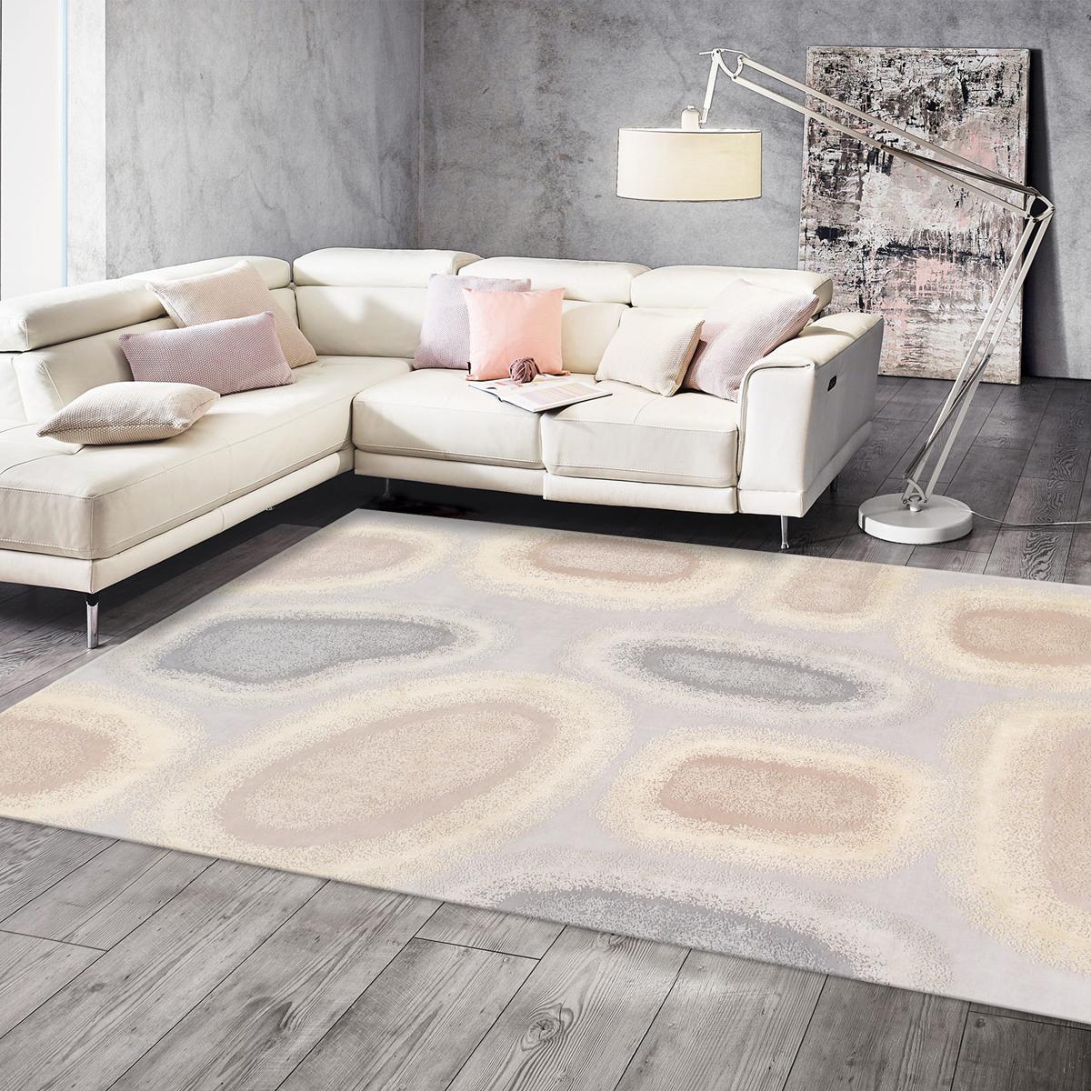 Modern Hand-Knotted Silk & Wool Area Rug