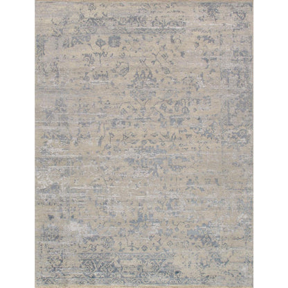 Transitional Hand-Knotted Bamboo Silk & Wool Area Rug