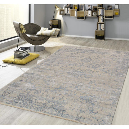 Transitional Hand-Knotted Bamboo Silk & Wool Area Rug