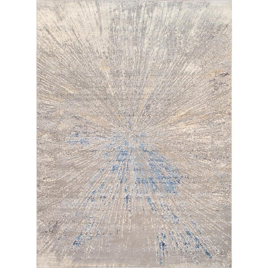 Starburst Design White/Light Blue Area Rug