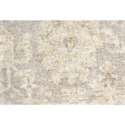 Oushak Hand-Knotted Silver/Beige Wool Area Rug