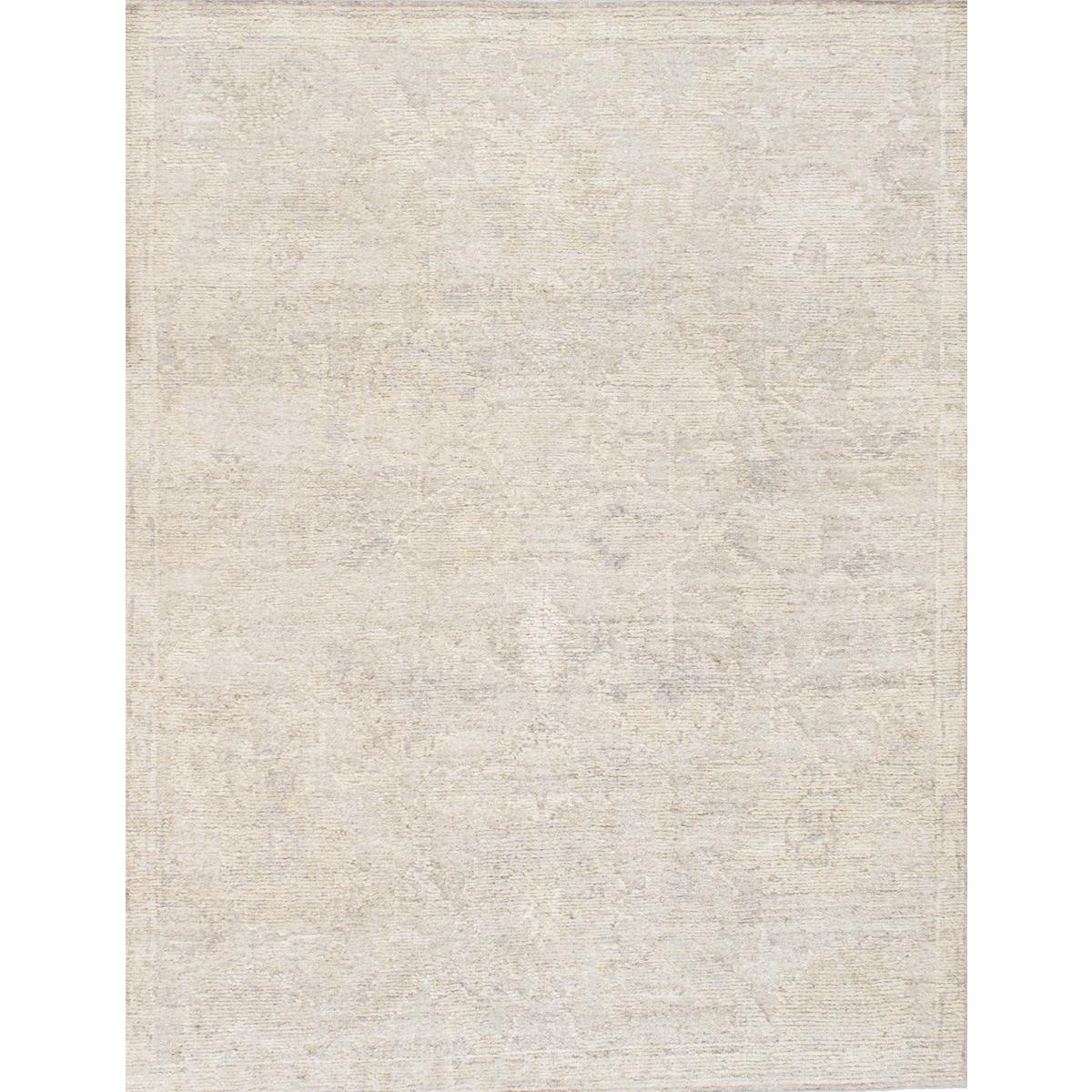 Oushak Hand-Knotted Beige Wool Area Rug