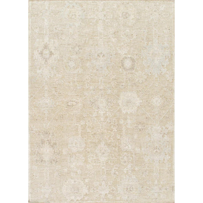 Oushak Hand-Knotted Tan/Beige Wool Area Rug