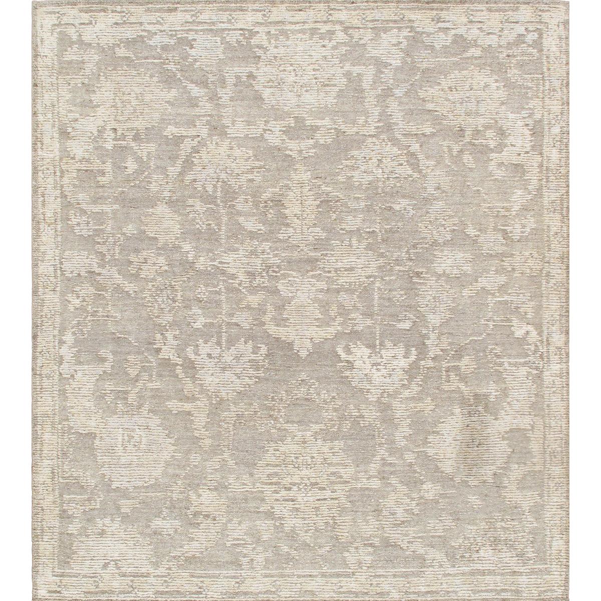 Oushak Hand-Knotted Taupe/Beige Wool Area Rug