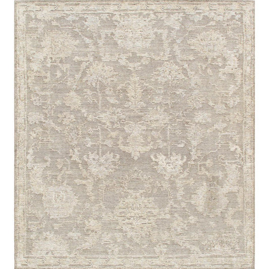 Oushak Hand-Knotted Taupe/Beige Wool Area Rug