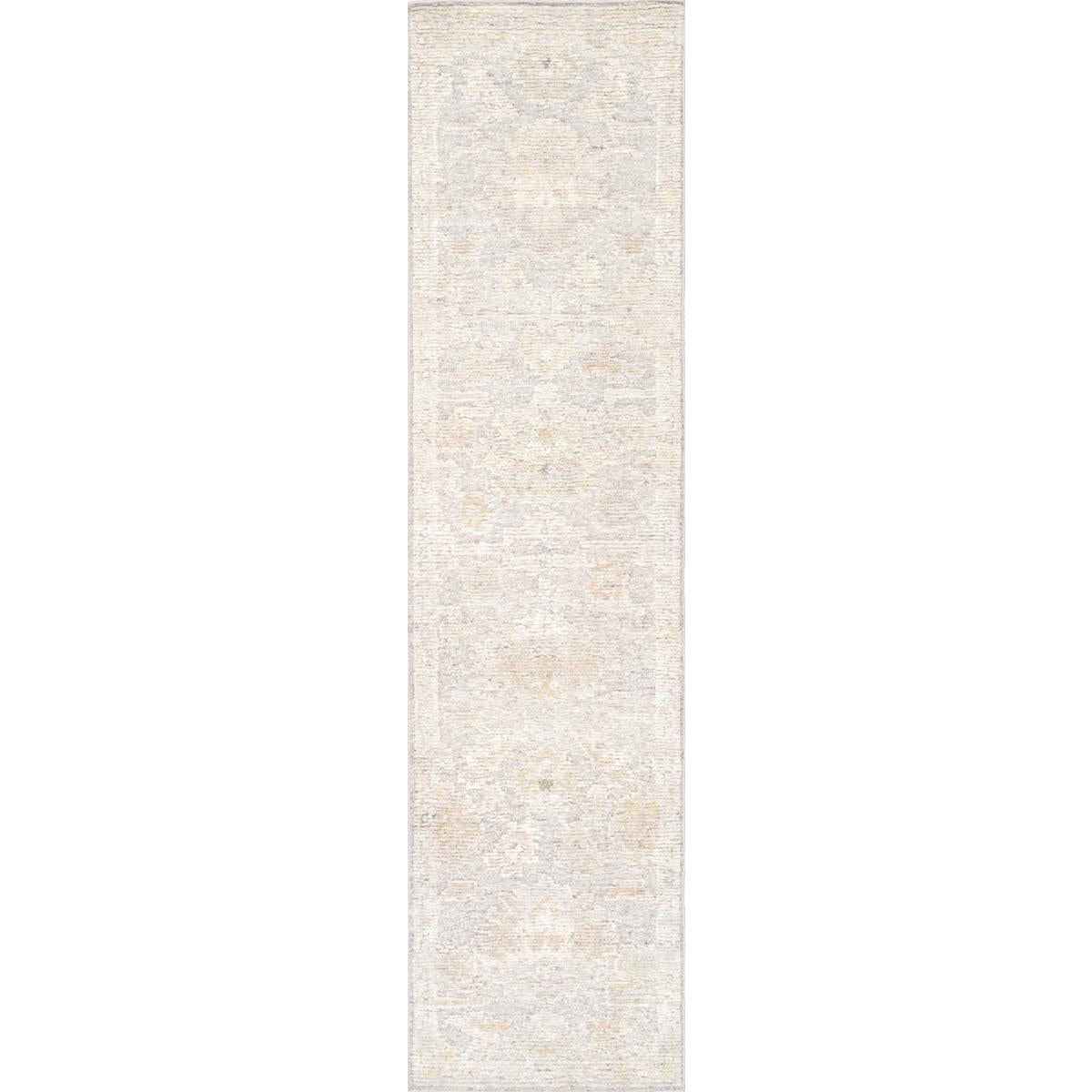 Oushak Hand-Knotted Silver/Multi Wool Area Rug