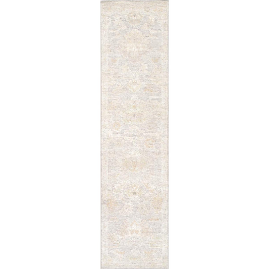 Oushak Hand-Knotted Silver/Multi Wool Area Rug