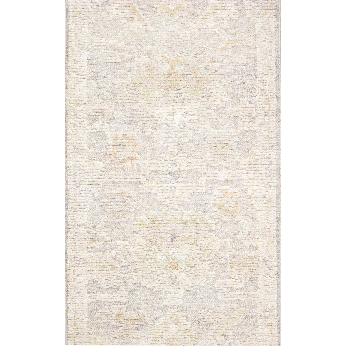 Oushak Hand-Knotted Silver/Multi Wool Area Rug