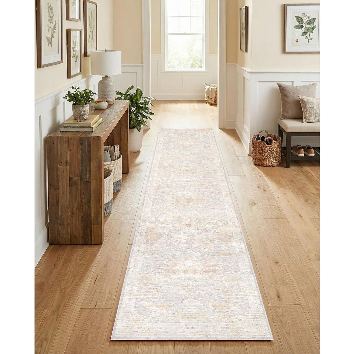 Oushak Hand-Knotted Silver/Multi Wool Area Rug