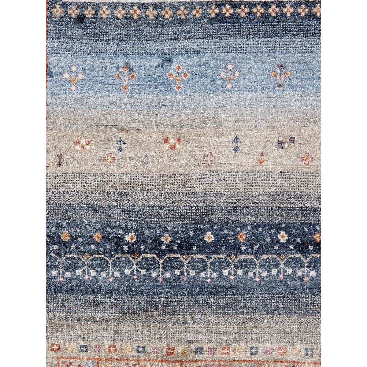 Tribal Hand-Knotted Bamboo Silk Area Rug