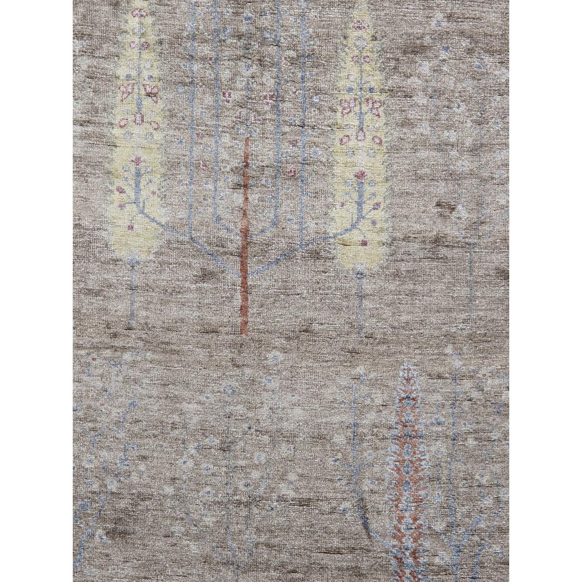 Tribal Hand-Knotted Bamboo Silk Area Rug