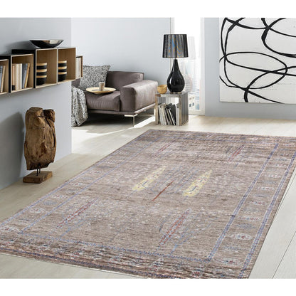 Tribal Hand-Knotted Bamboo Silk Area Rug