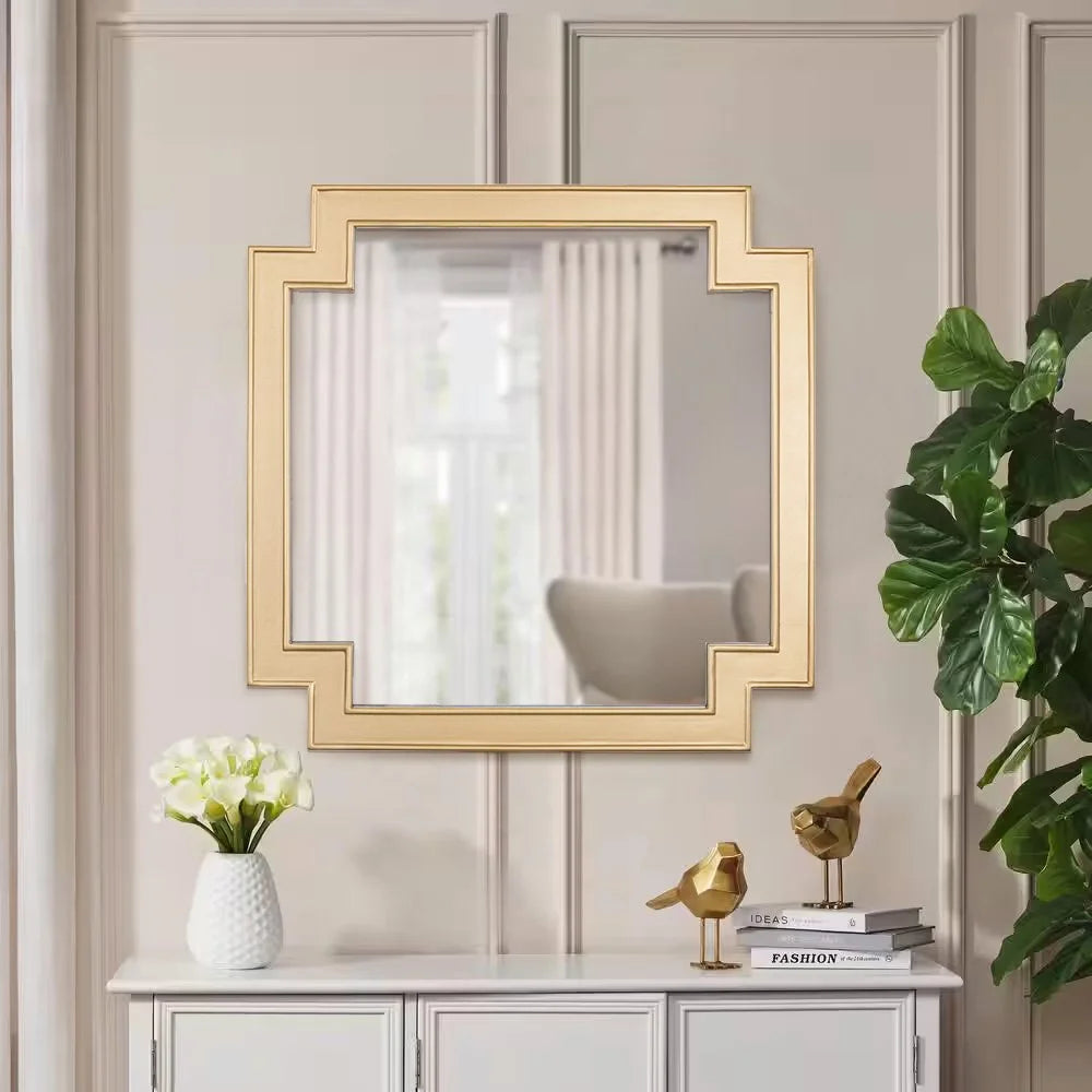 Ephrya Geometric Gold Wall Mirror