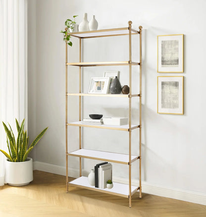 Nuva 5-Tier Stainless Steel Etagere Bookcase