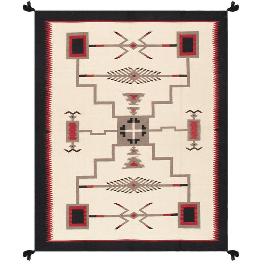 Tuscany Reversible Wool Ivory/Black Area Rug