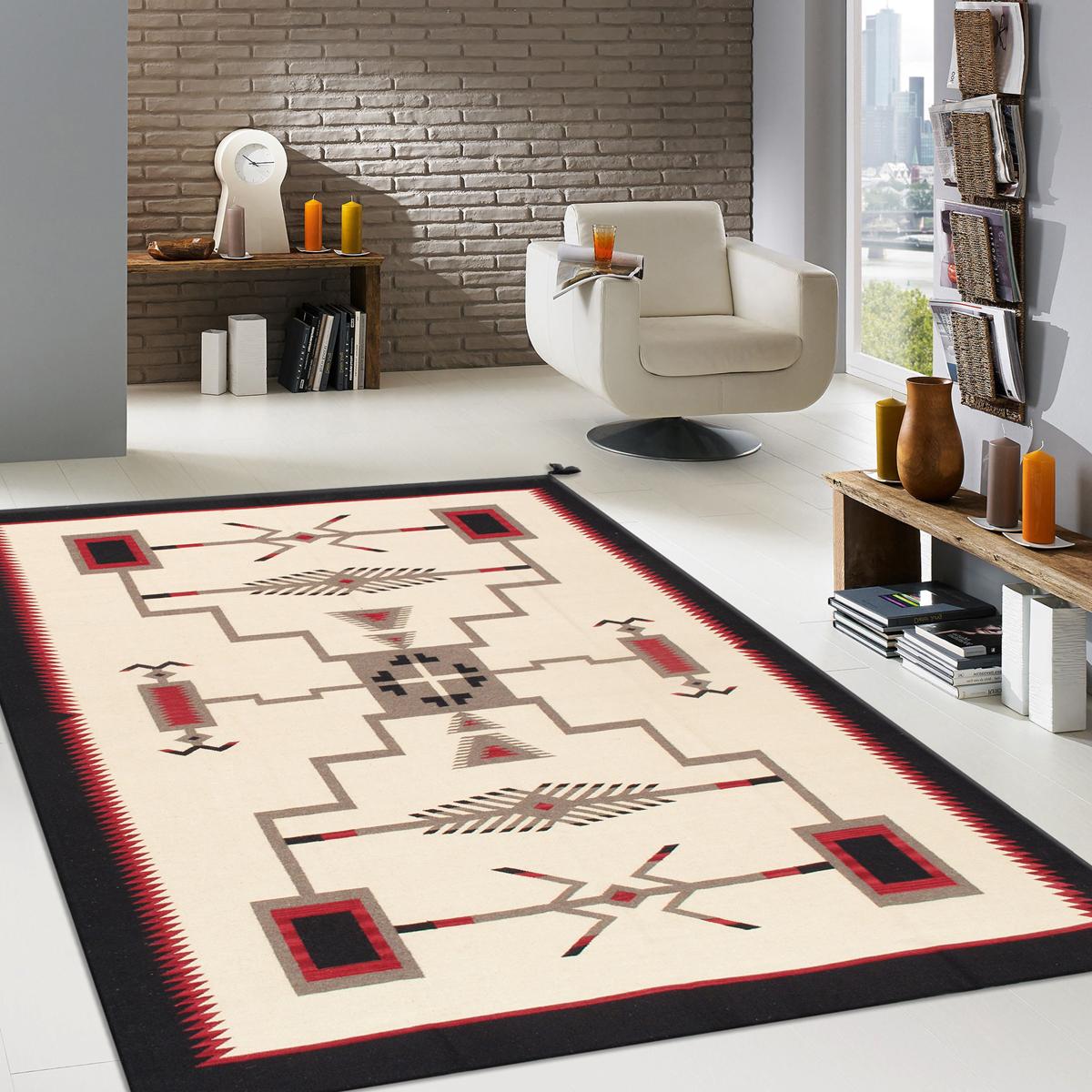 Tuscany Reversible Wool Ivory/Black Area Rug