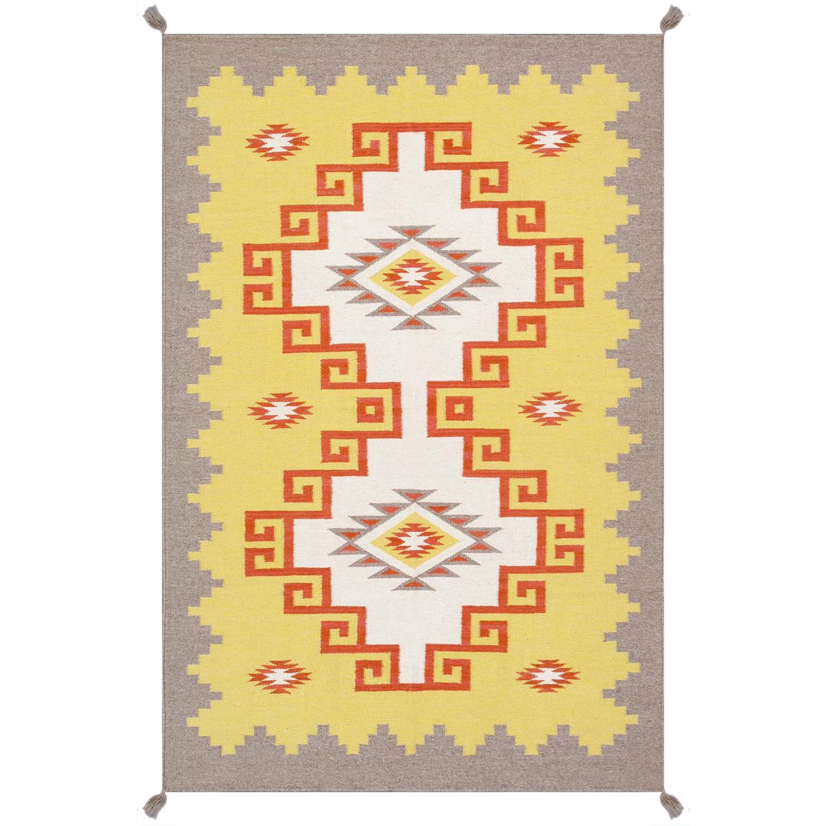 Tuscany Reversible Wool Yellow/Mocha Area Rug