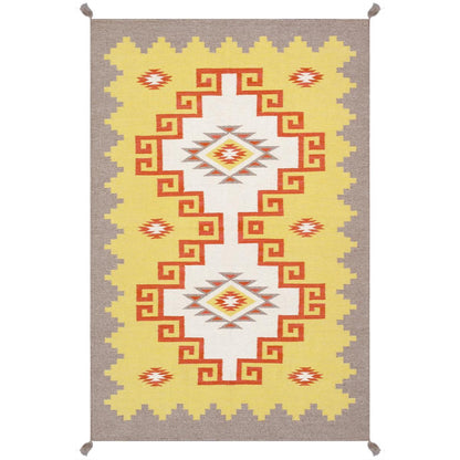 Tuscany Reversible Wool Yellow/Mocha Area Rug