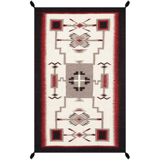 Tuscany Reversible Wool Ivory/Black Area Rug