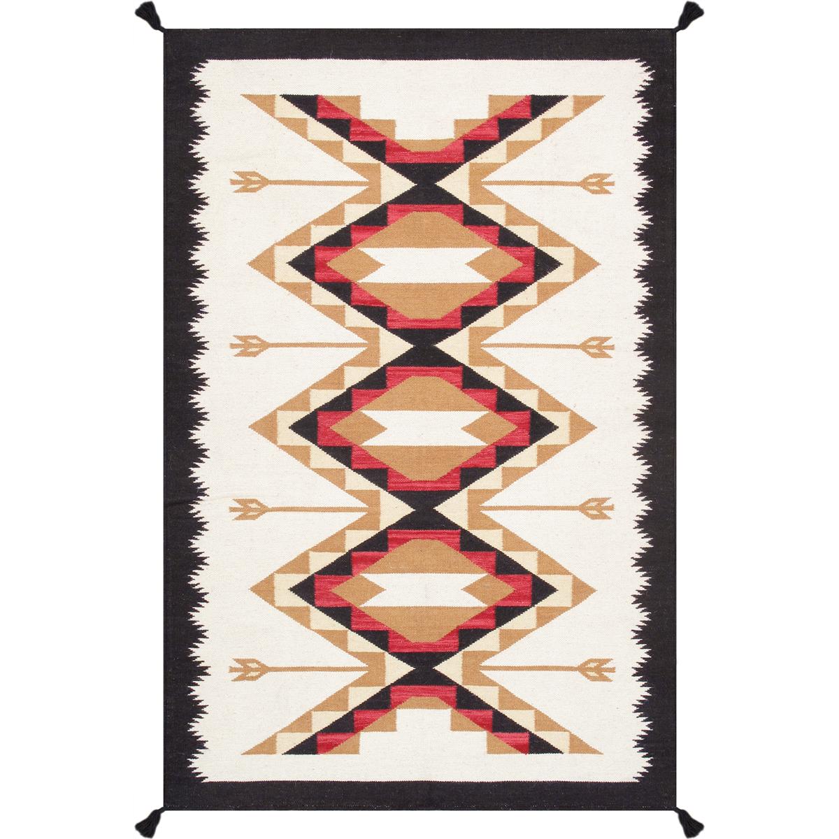 Tuscany Reversible Wool Ivory/Black Area Rug