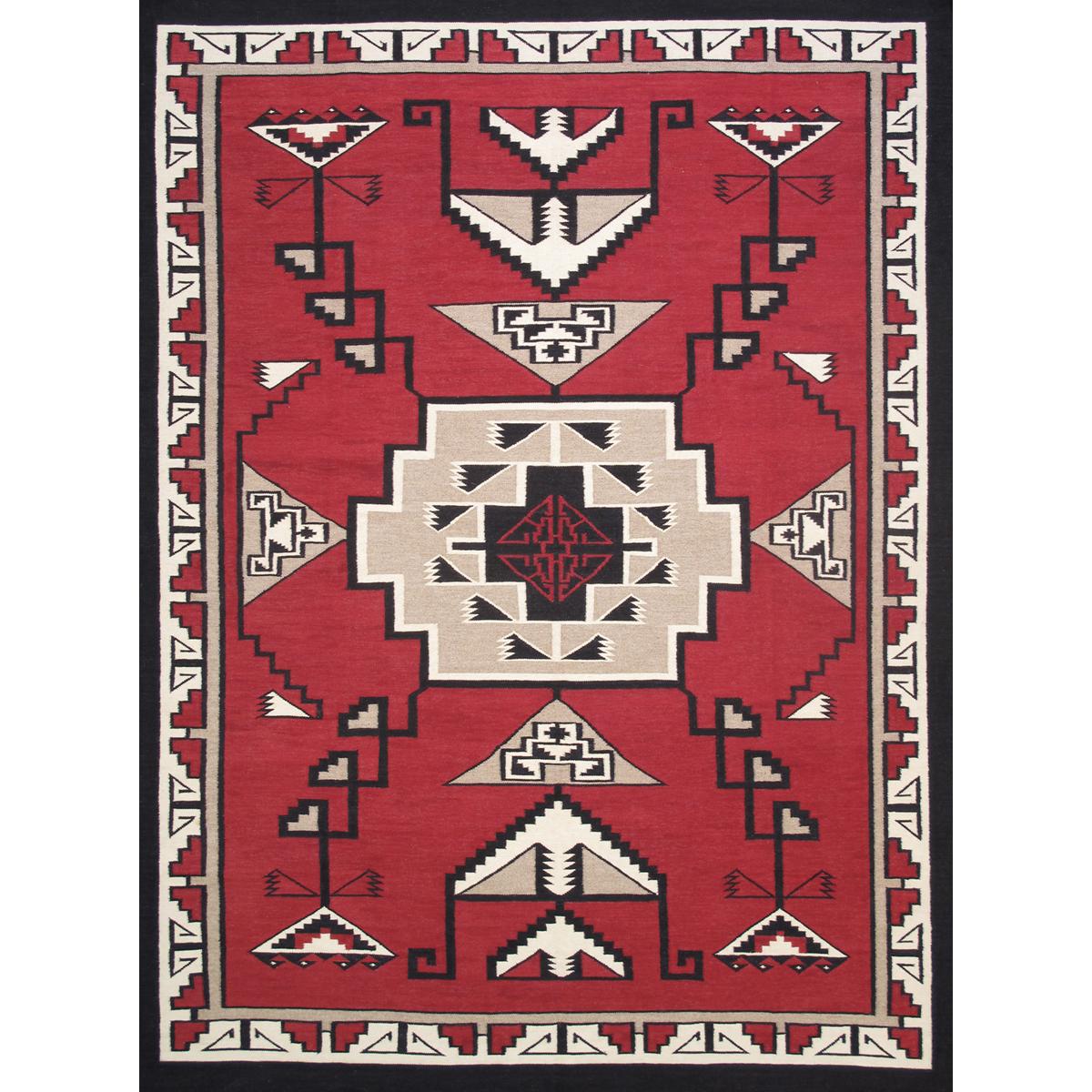 Tuscany Reversible Wool Red/Black Area Rug