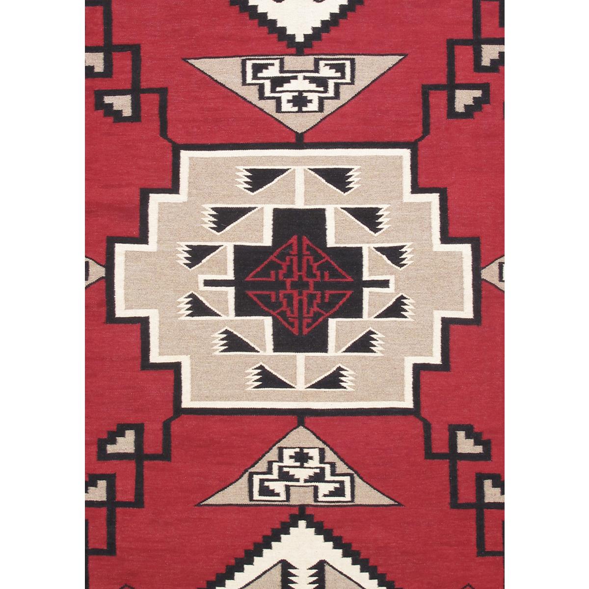Tuscany Reversible Wool Red/Black Area Rug