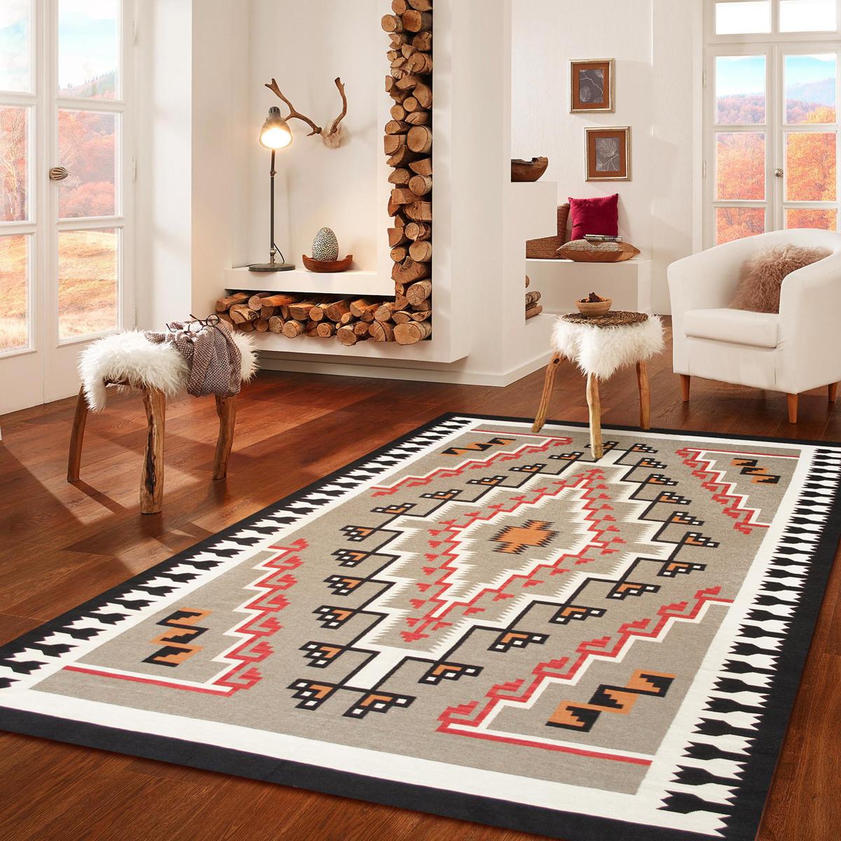 Tuscany Reversible Wool Mocha/Black Area Rug