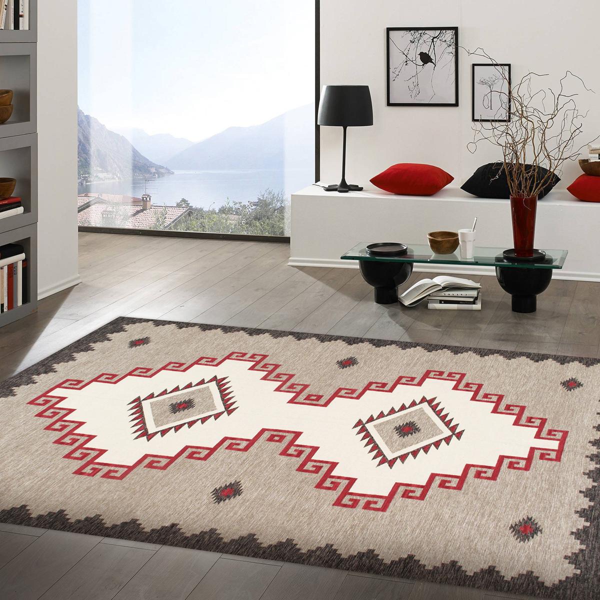 Tuscany Reversible Wool Ivory/Mocha Area Rug