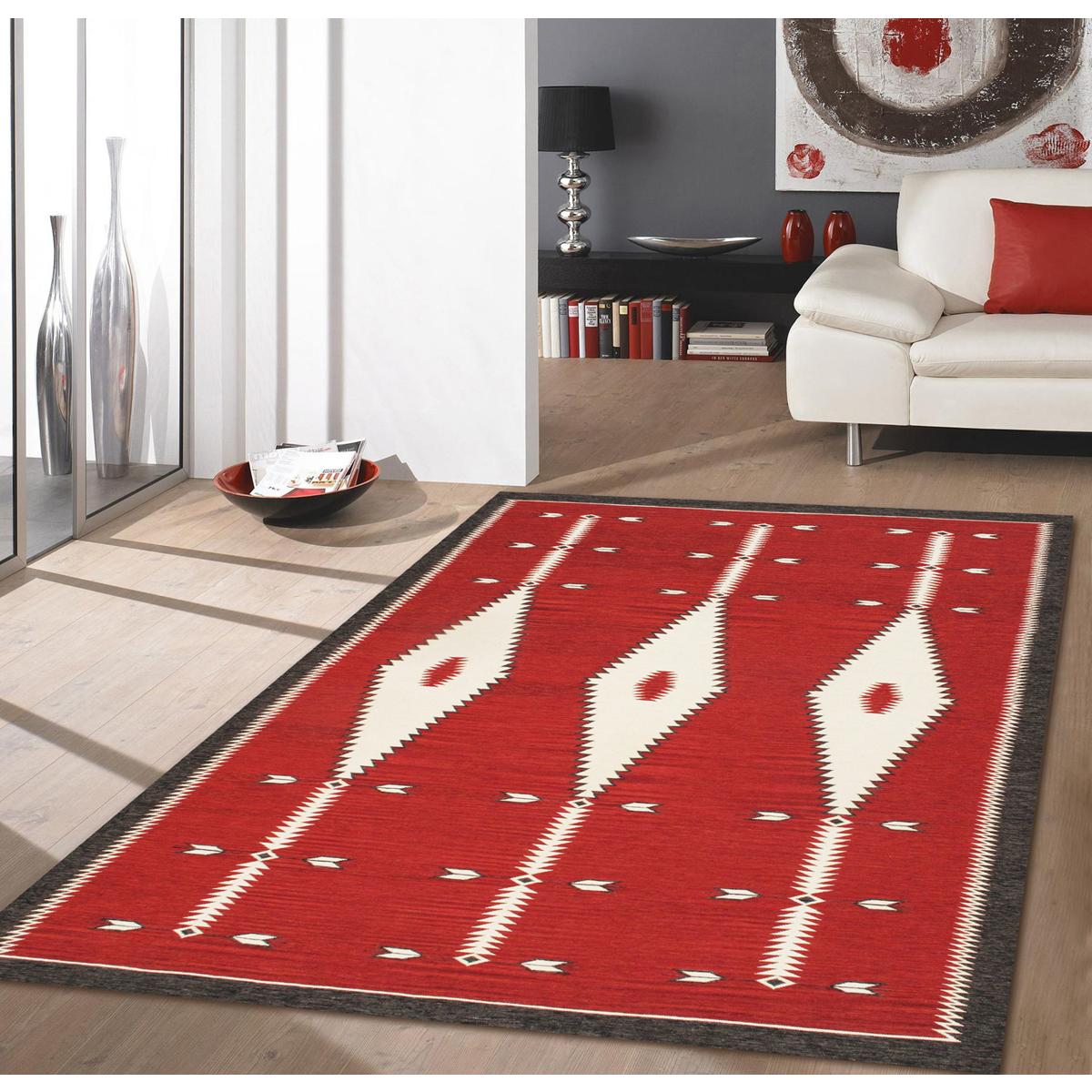 Tuscany Reversible Wool Red/Brown Area Rug
