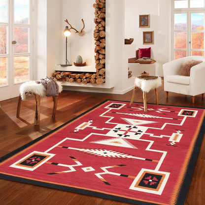 Tuscany Reversible Wool Red/Black Area Rug