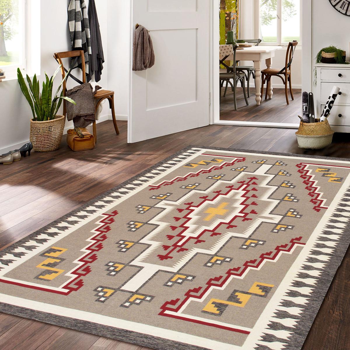 Tuscany Reversible Wool Mocha/Ivory Area Rug