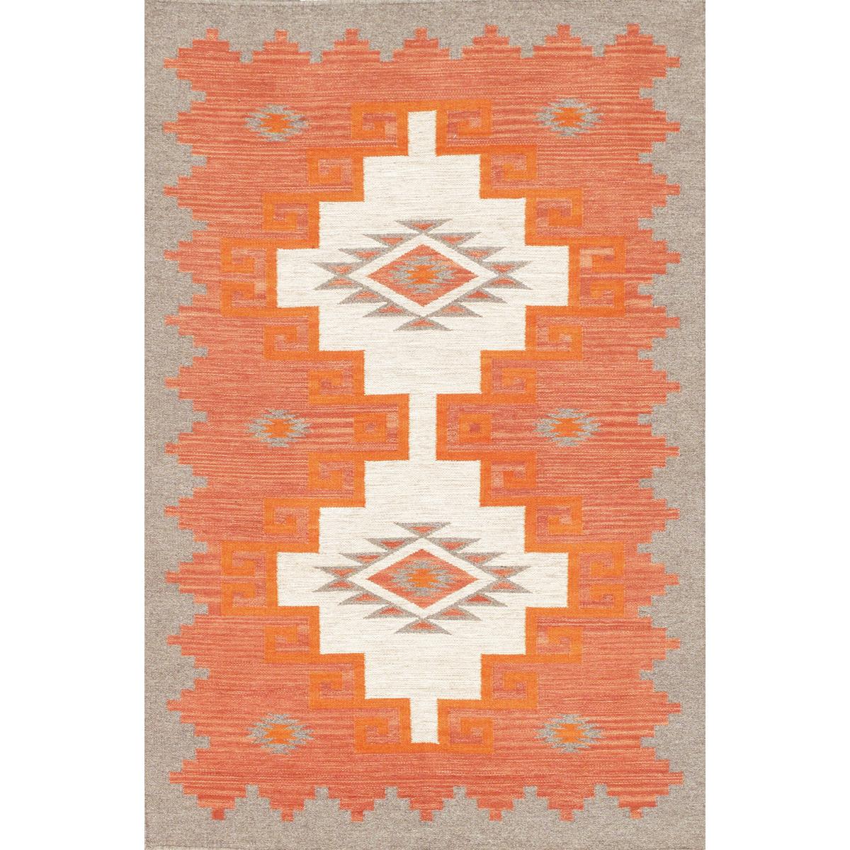 Tuscany Reversible Wool Beige/Orange Area Rug