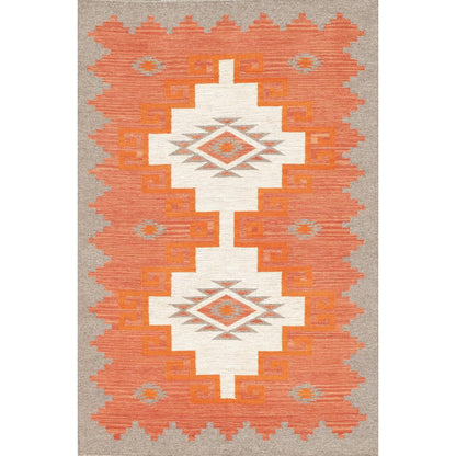 Tuscany Reversible Wool Beige/Orange Area Rug