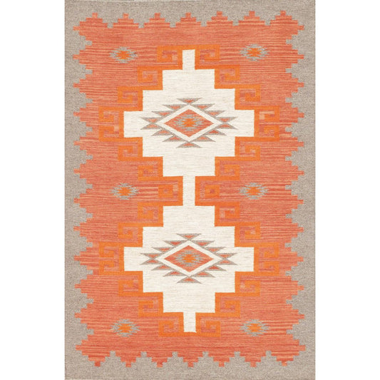 Tuscany Reversible Wool Beige/Orange Area Rug
