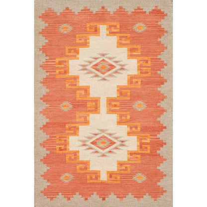 Tuscany Reversible Wool Mocha/Orange Area Rug