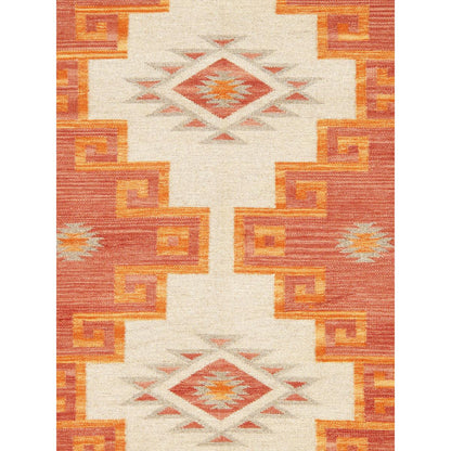 Tuscany Reversible Wool Mocha/Orange Area Rug